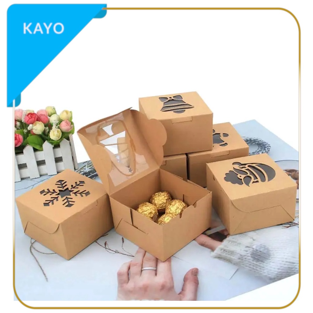 

box coklat mika natal packaging coklat souvenir cake kado hadiah Christmas
