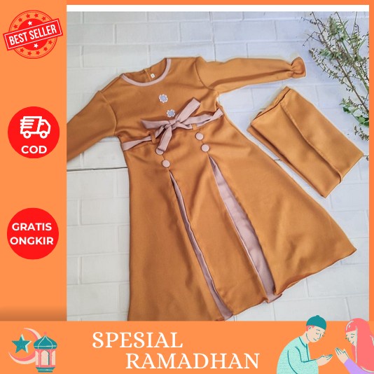 {{ Ready Siyap Kirim }} Gamis Anak Rellia Kids Free Jilbab Original Alifa Gamis Anak Terbaru2023 Mod