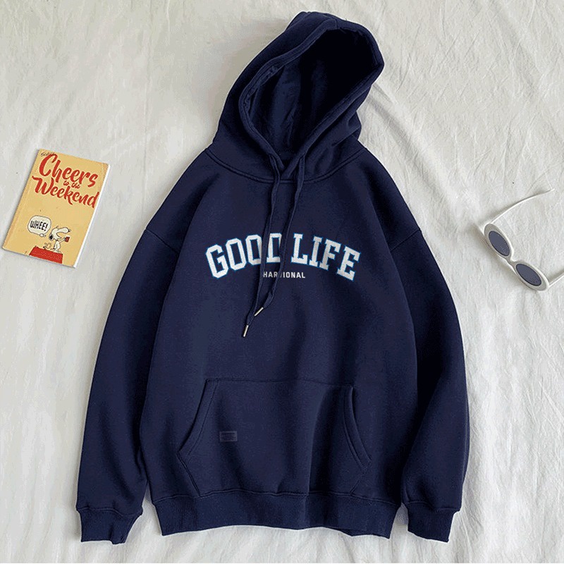 Parisdivarious Sweater Hoodie Jemper Good Life Bahan Fleece Size S - XXL (Pria &amp; Wanita)