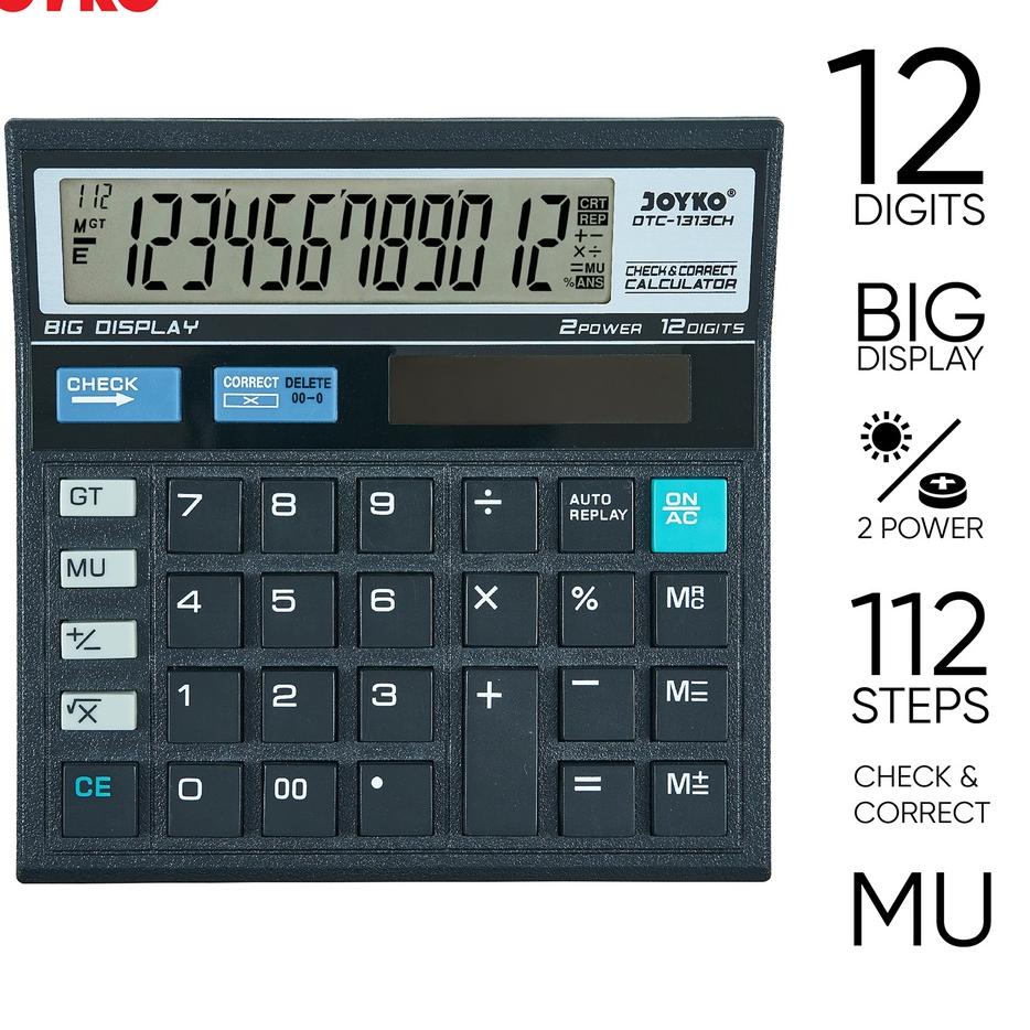 

℗ Calculator Kalkulator Joyko DTC-1313CH 12 Digits Check Correct ✫