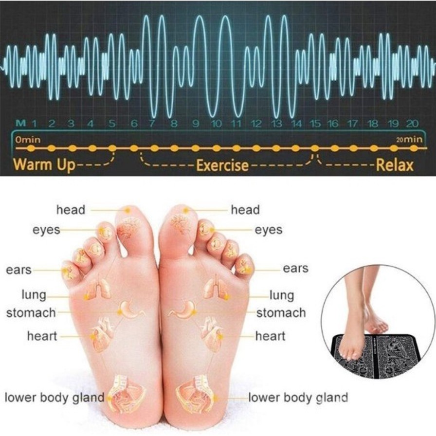 Alat Pijat Kaki Elektrik Akupuntur EMS Foot Massager Mat Massager