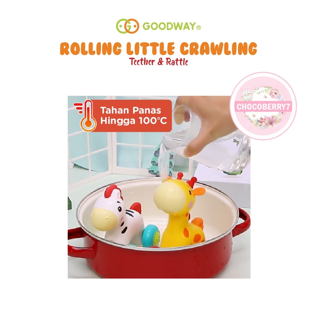 Goodway Rolling Animal Series Mainan Edukasi Anak Bayi Model Hewan Jerapah Gajah Singa Kuda - Mainan Edukasi Motorik Anak 1 Tahun GW2208A GW2208B GW2208C GW2208D