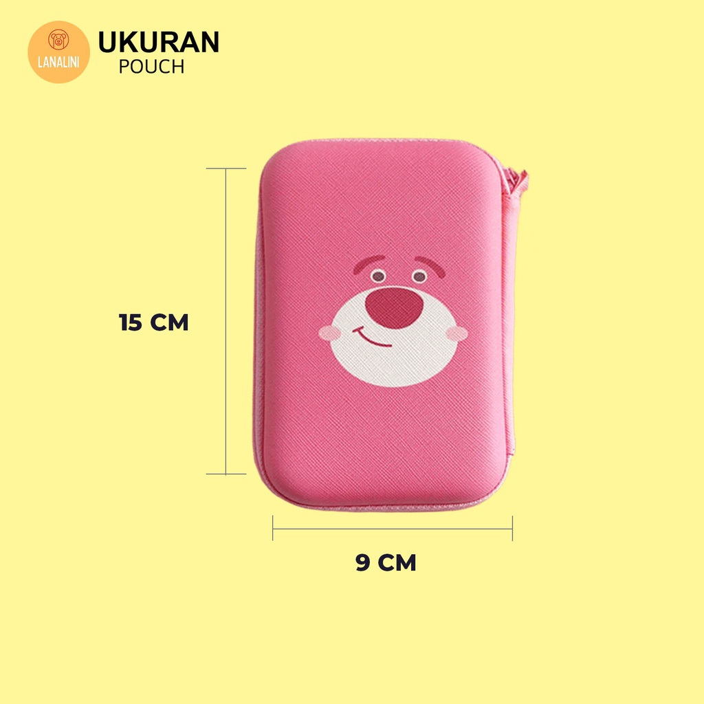 Pouch Bag Dompet Koin Uang Charger Kabel Headset Kartu Kunci Makeup Make up Kosmetik Coin Purse Tas Travel Organizer Portable Multifungsi Serbaguna Waterproof Lucu Gambar Karakter Kartun Cartoon Lotso Snoopy Hello Kitty Mickey Maruko Melody Unicorn Pooh