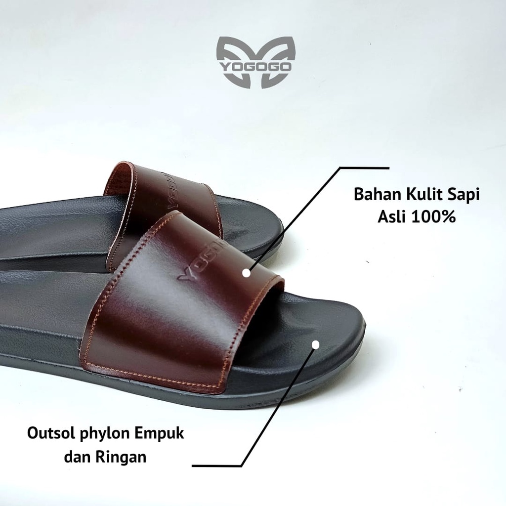 SANDAL KULIT ASLI YOGOGO Sandal Selop Flip Flop Pria dan Wanita