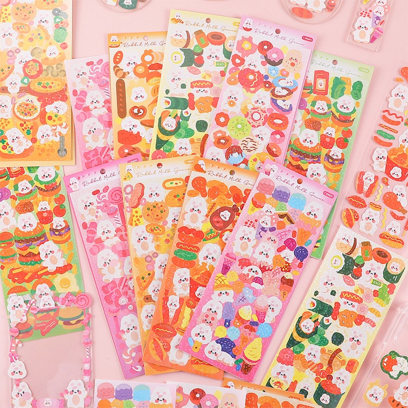 

Yu Xian Rabbit Milk Sauce Diary Deco Stickers / Stiker Motif Kelinci