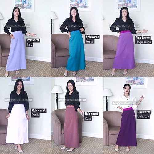 Rok Kerja Model A Full Karet -Rok Wanita-Rok Kantor-Rok Kuliah-Rok untuk Formal