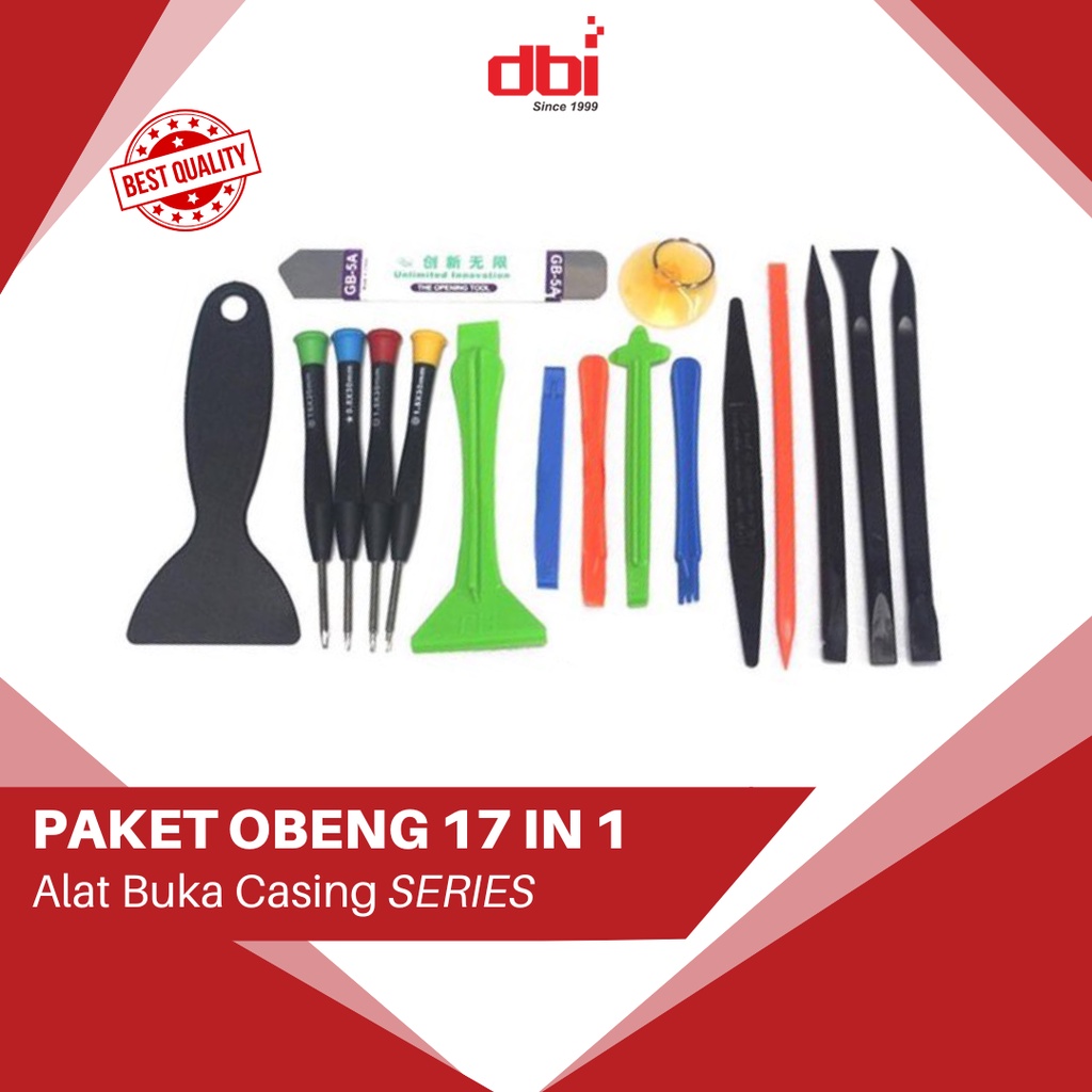 Paket Obeng 17 in 1 Peralatan Reparasi Smartphone Repair Tools Set scraper HP iPhone Android suction Type 2288