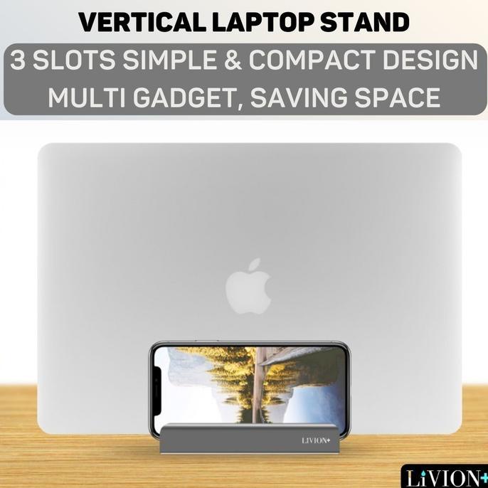 STAND LAPTOP ~[DIJUAL] LIVION+ 3IN1 LAPTOP STAND HOLDER BRACKET VERTICAL DUDUKAN EL09I09A82L
