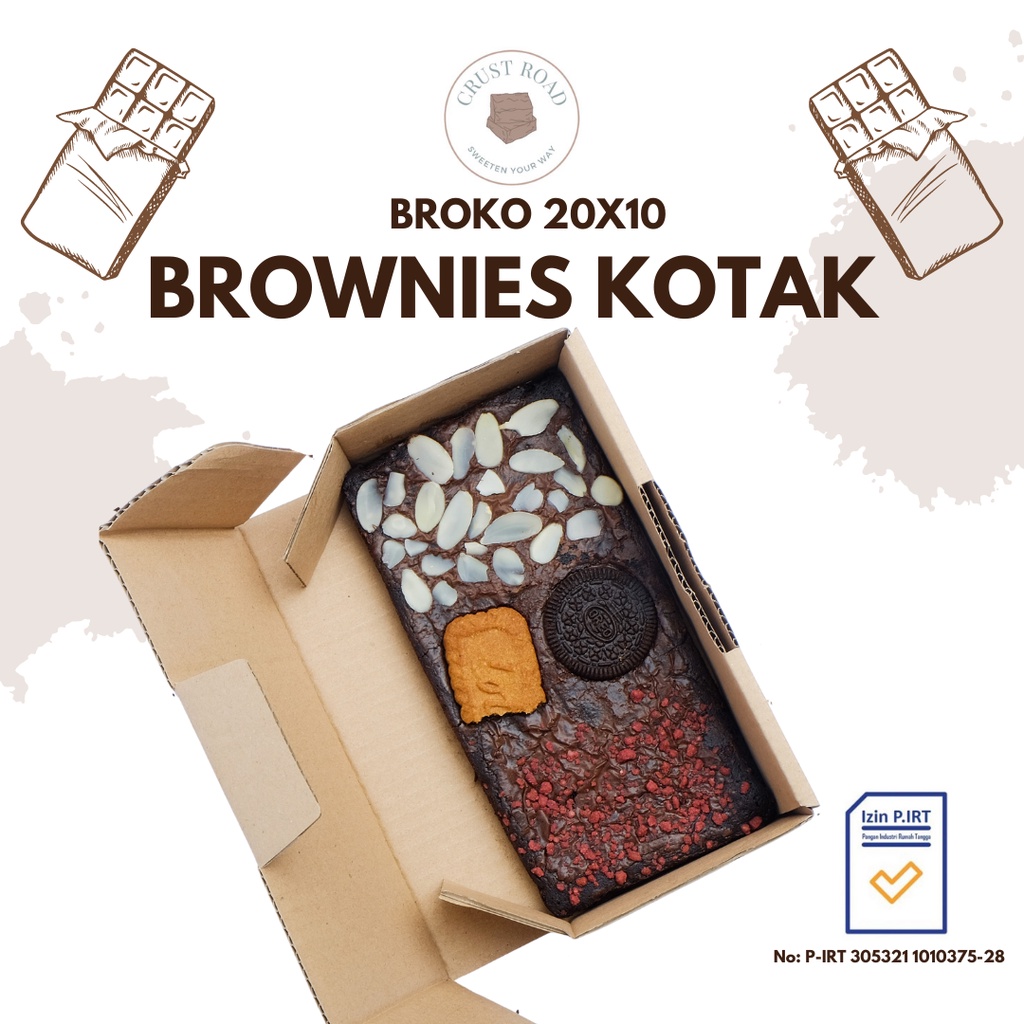 Crust Road Brownies Panggang Ukr 20x10 | Brownies Panggang | Brownies Melted | Fudgy Brownies | Cokl