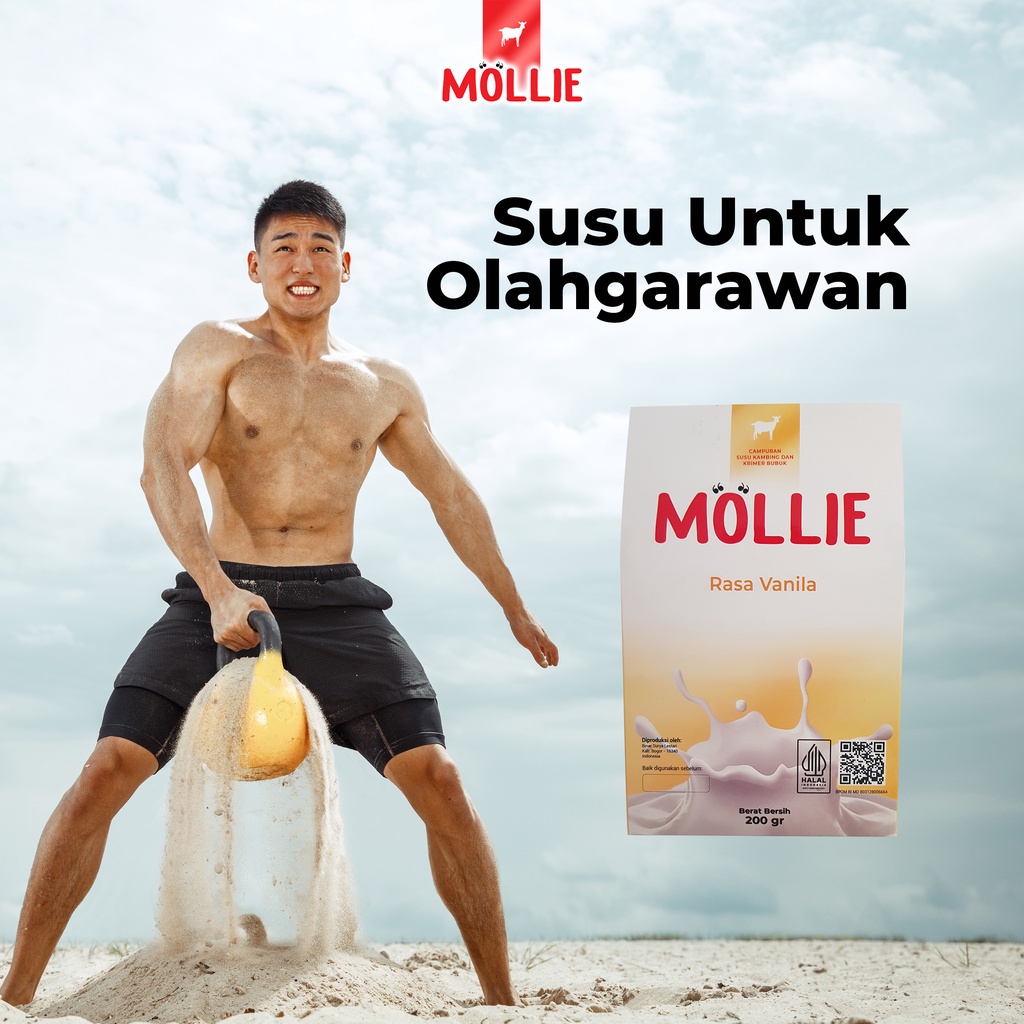 

Susu Untuk Olahgarawan, Susu Kambing Bubuk Premium Mollie, Tinggi Protein