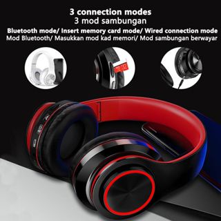 Headset Bluetooth Lampu LED Warna-warni B39 Henset Bloetooth HiFi Stereo Headphone Bluetooth dengan Mikrofon Mendukung Panggilan HD Kartu SD  Earphone Bluetooth