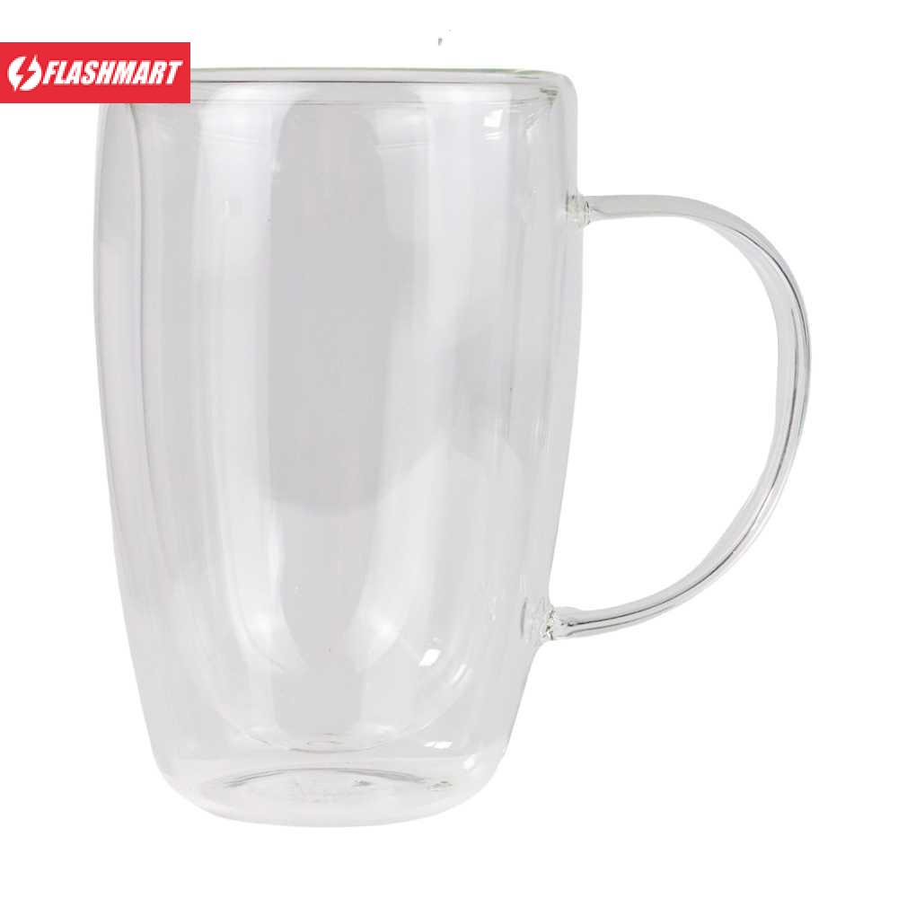 Flashmart Cangkir Kopi Anti Panas Double Wall Round with Handle