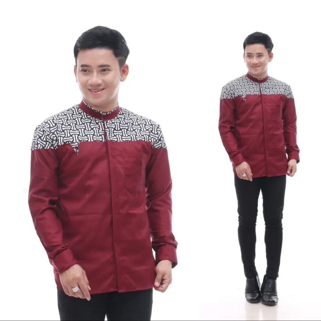 Pakaian Pria Baju Koko Lengan Panjang Motif Falcon Series Gus Azmi