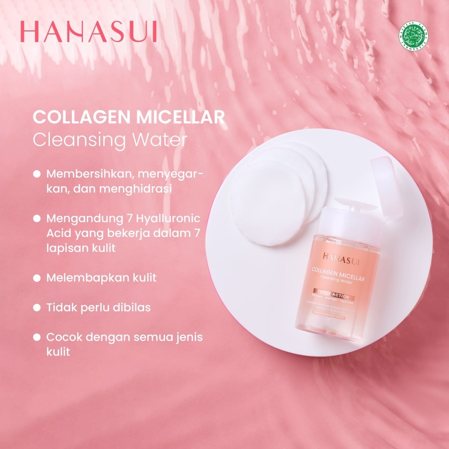 Hanasui Collagen Micellar cleansing water pembersih wajah glowing cera