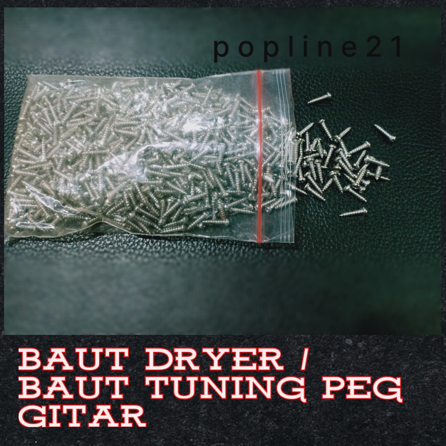 Baut Dryer / Screw Skrup Tuning Peg / Baut Puteran Gitar per 10 psc