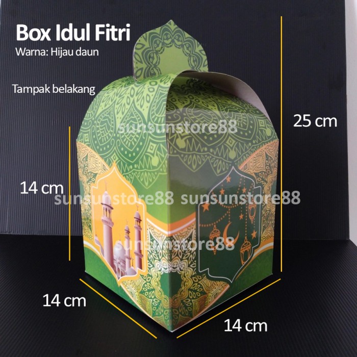 

Box Kotak Kardus Kue Kering Idul Fitri Lebaran Hijau 054