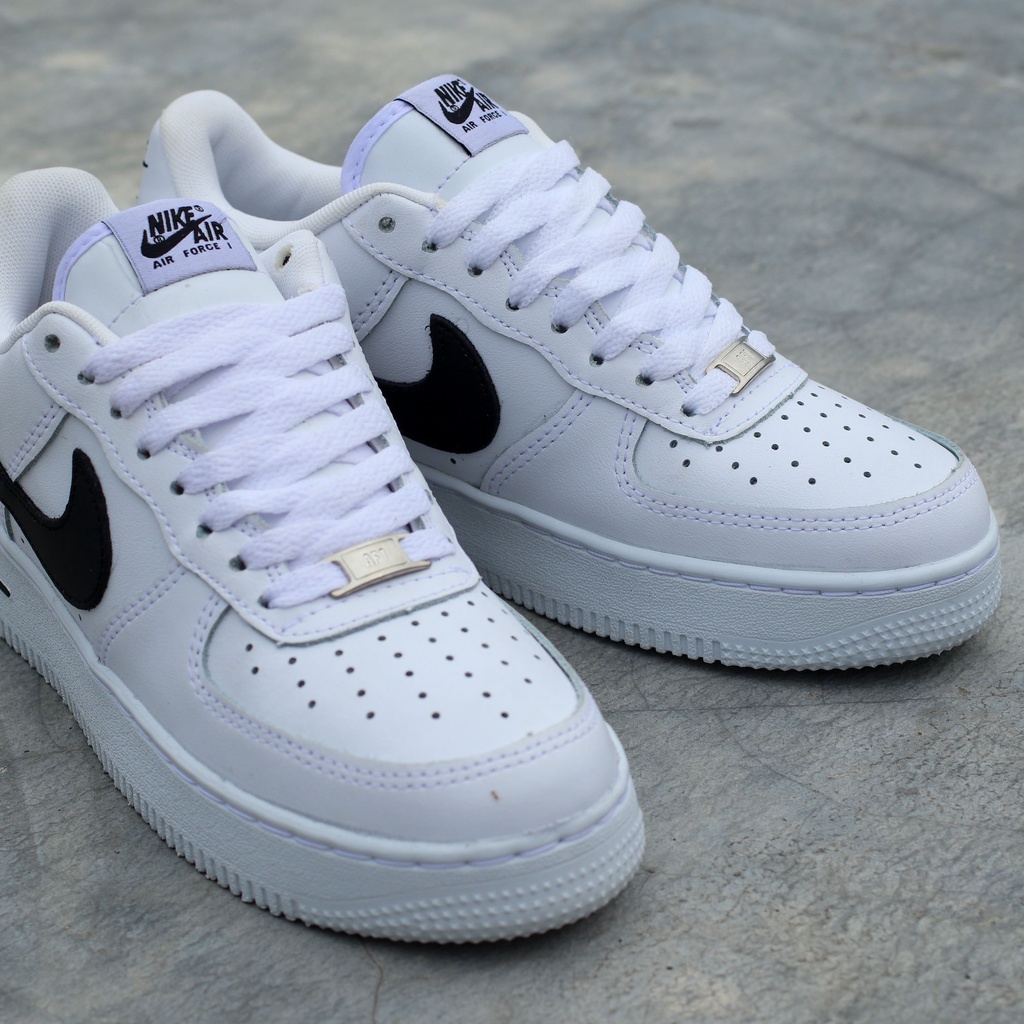 SEPATU AF-1 LOW WHITE LIST BLACK (LIVE)