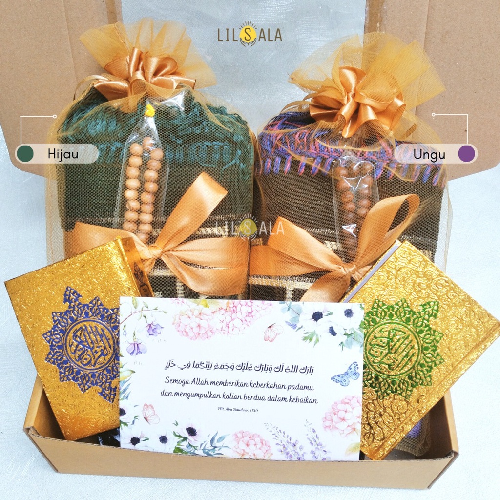 [PKP] Paket Kado Pengantin Hampers Pernikahan Kado Pernikahan Sajadah Turki Couple + Al Quran saku + free tasbih Packing Box Hadiah Wedding