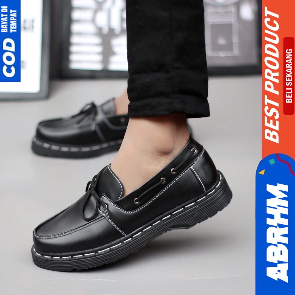 Sepatu Pantofel Kerja Formal Pria Docmart Low Boots Hitam Abrhm Arben