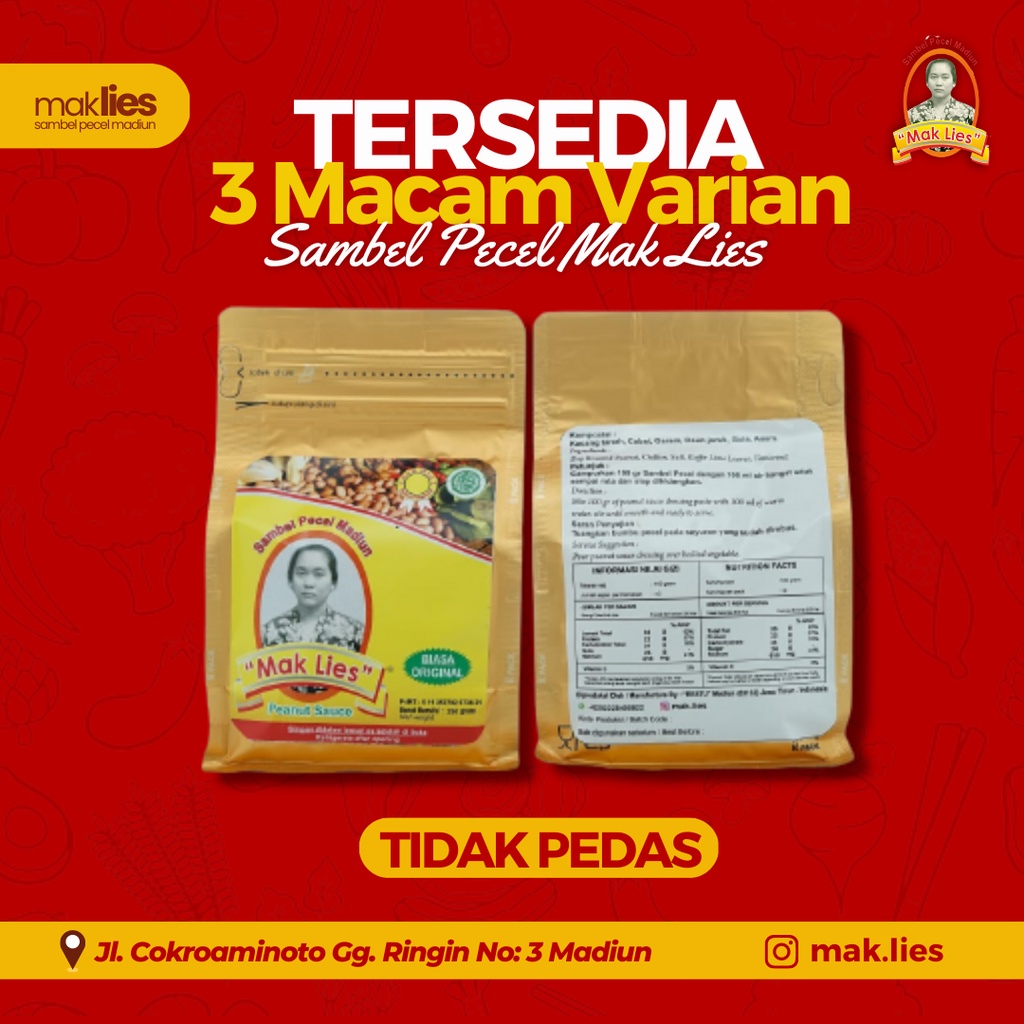 

SAMBEL PECEL MADIUN MAK LIES - TIDAK PEDAS (Original)