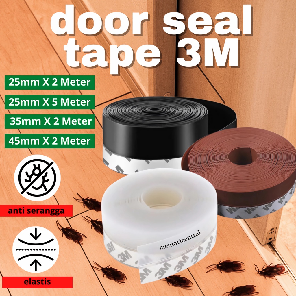 Penutup Celah Bawah Pintu Door Bottom Seal Anti Kecoa Sealer 5M Tape Anti Debu Serangga (pilih variasi)