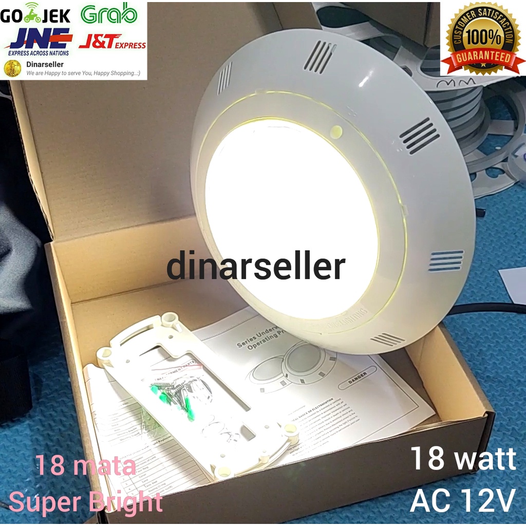 LAMPU KOLAM RENANG LED HIGH POWER 18W 18 WATT PUTIH / WW