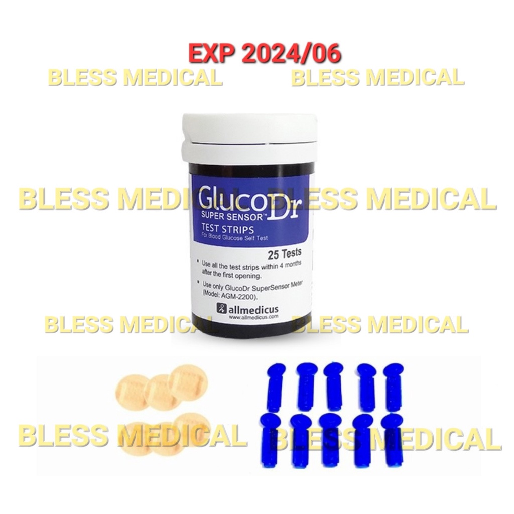 ECERAN Strip Gluco Dr Super Sensor 25 + Lancet 25 + Plester 25 ECERAN