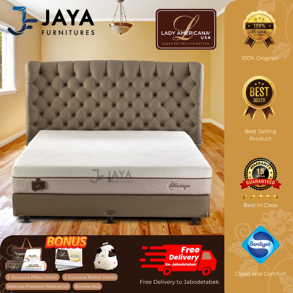 LADY AMERICANA SPRINGBED MATRAS KASUR MATTRESS HERITAGE FULL SET