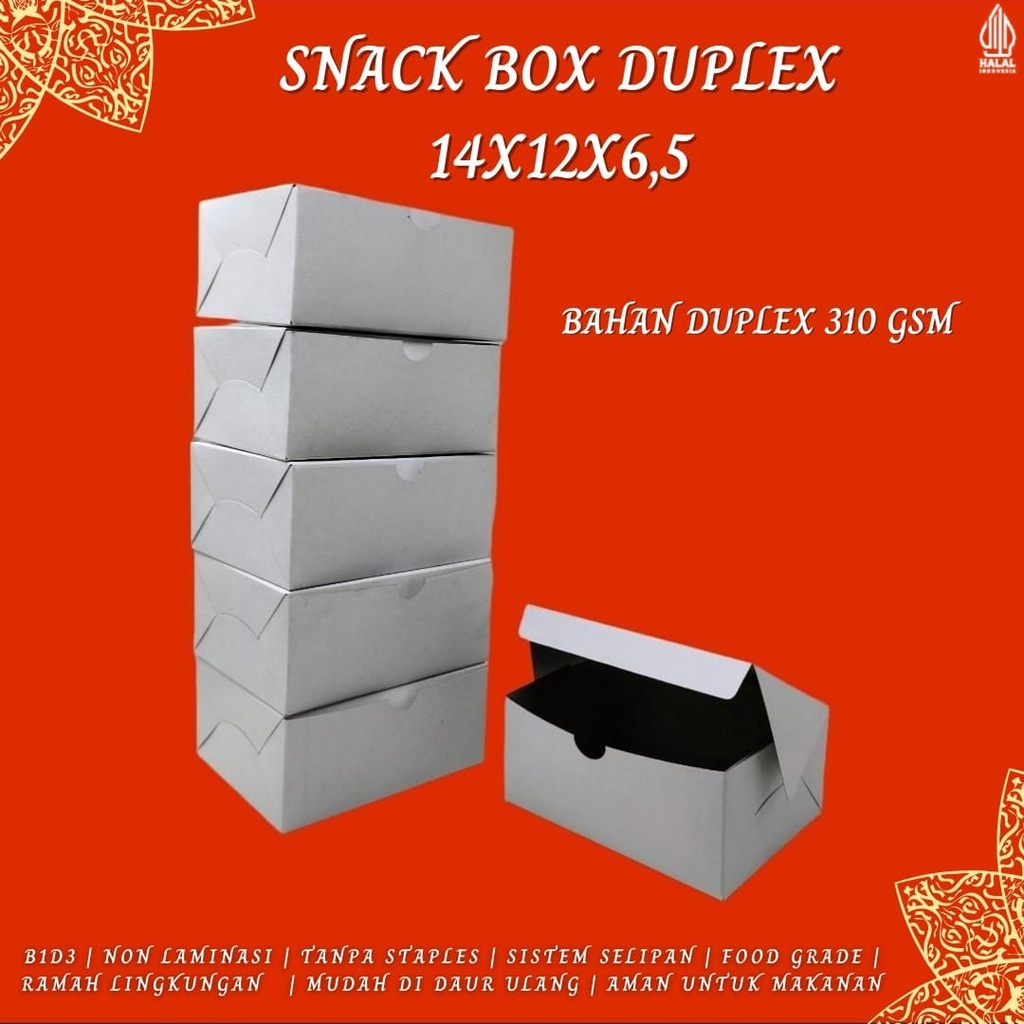 Box Snack Snack Box 14x12 Tebal 310 Gsm (B1D3-Non Laminasi)