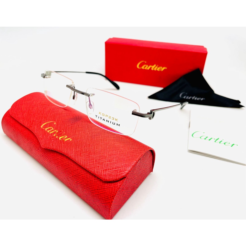 Frame Kacamata rimeless Pure Titanium Fullset Box Kacamata Casual Kacamata Formal