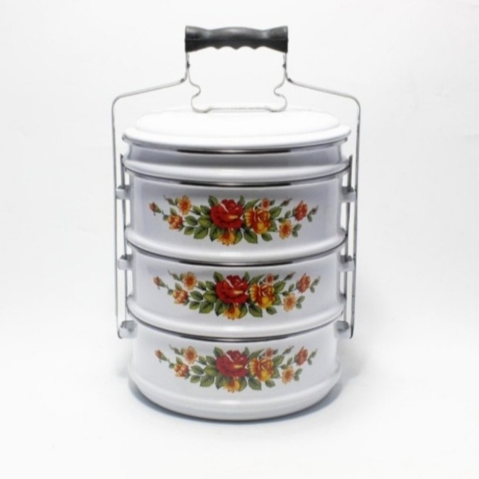 Rantang Rantang Enamel Rantang Tenong Jumbo 24Cm Susun 3,5 Maspion Ori