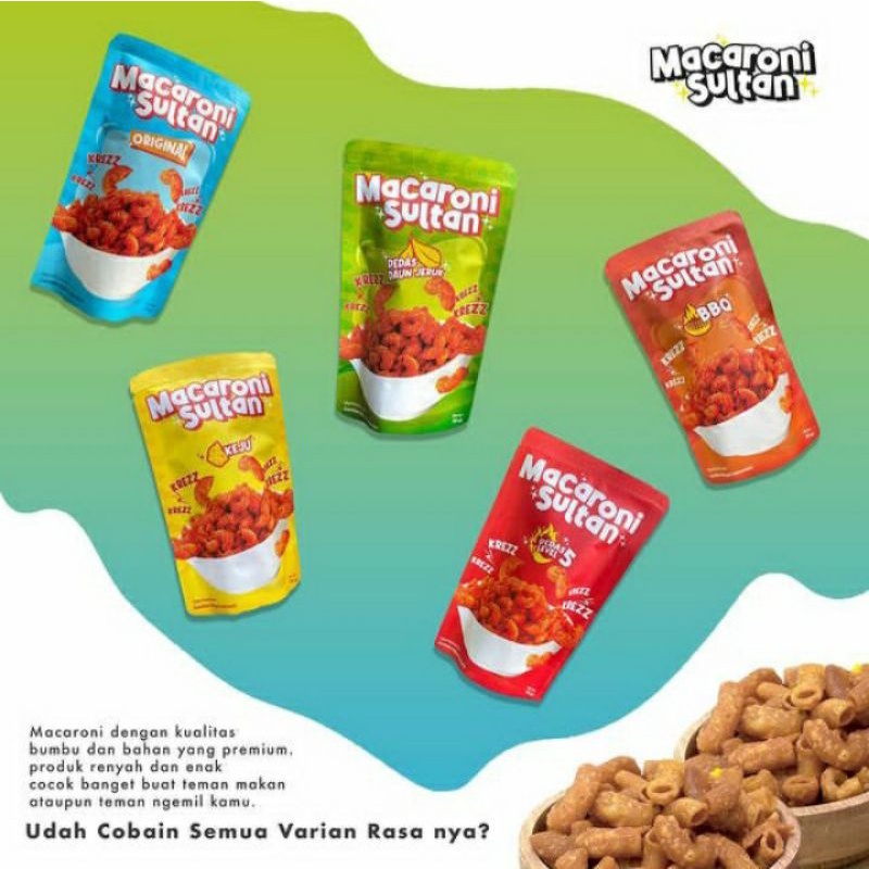 Macaroni Sultan 50gr || BAPER Basreng || Mie Lidi Yoi || Cimoring Krispy || Macaroni snack || Cemilan kekinian