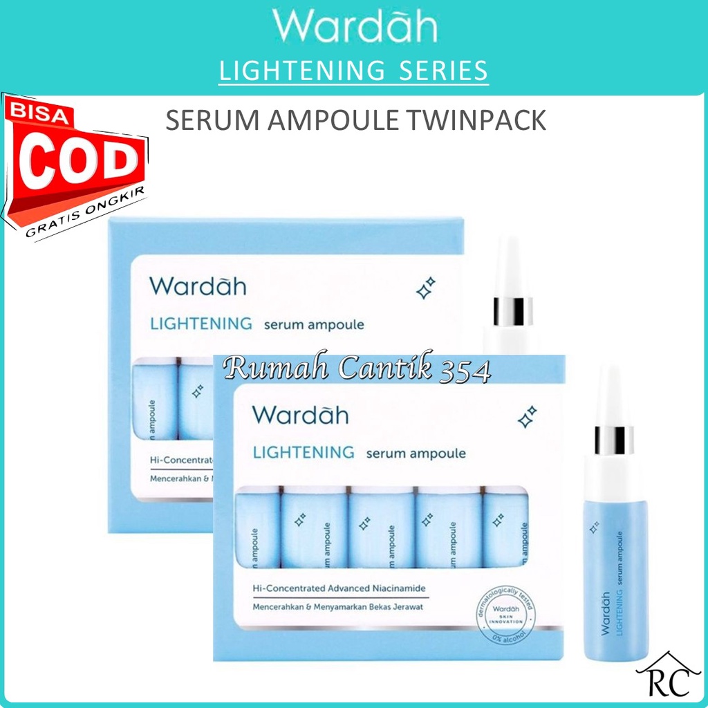 COD - Wardah Lightening Serum Ampoule 5x5 ml Twinpack - RUMAH CANTIK 354