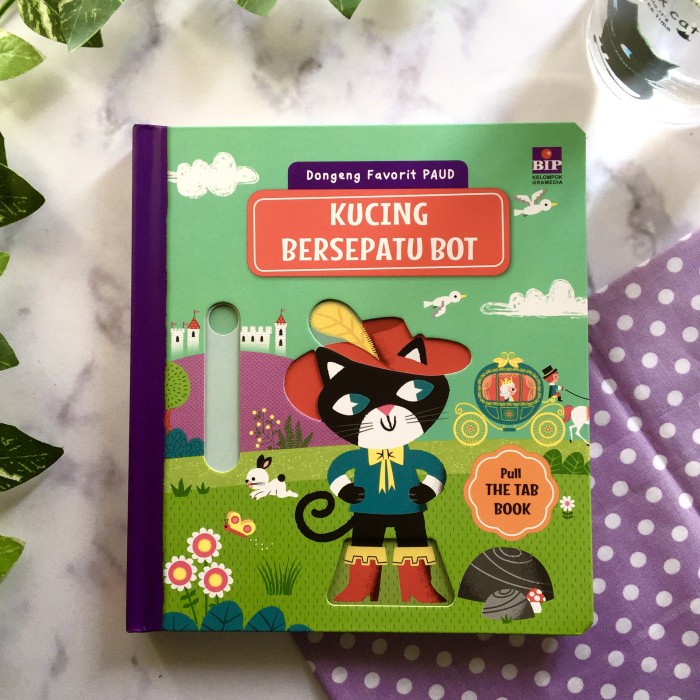 DISKON SHOPEE/ Buku Boardbook Mekanik Anak Dongeng Favorit PAUD: Kucing Bersepatu Bot