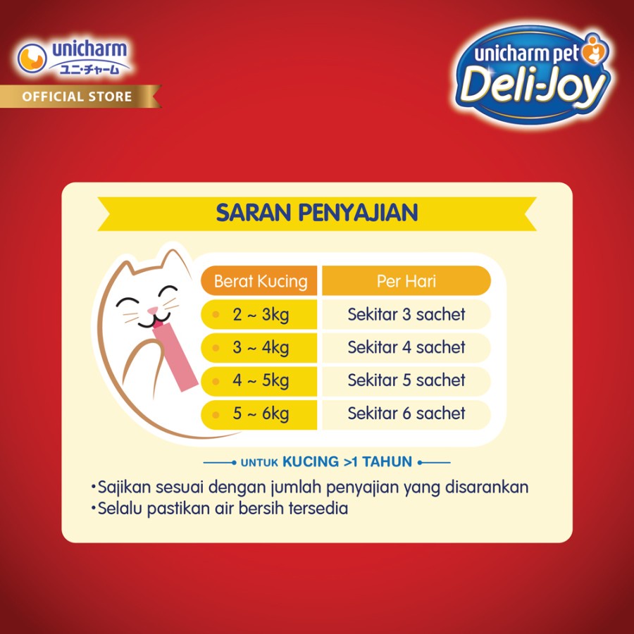 Deli-Joy Snack Kucing Basah 14 g - Creamy Rasa Tuna &amp; Ayam