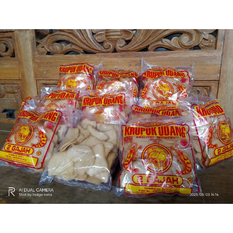 

KERUPUK UDANG 2 GAJAH 250 GRAM ( UKURAN SEDANG ) ENAK, GURIH & RENYAH