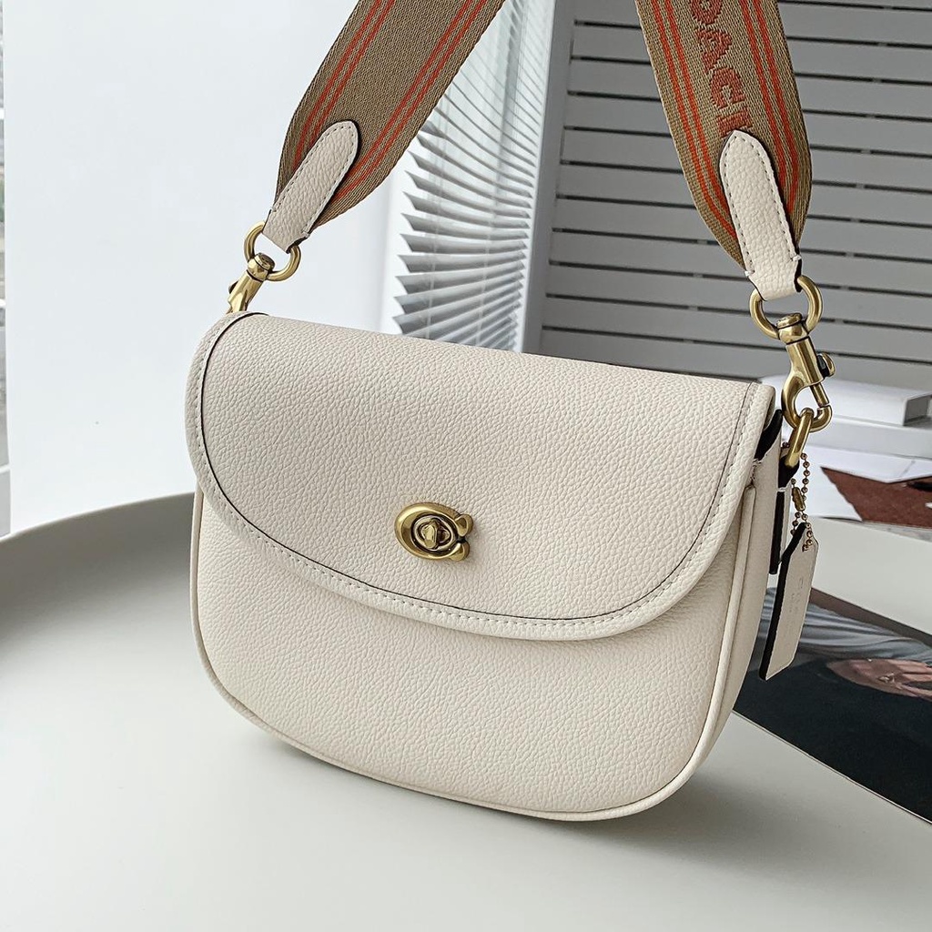 Coach CA093 CA094 CA101 Willow Saddle Bag In Signature Canvas Or Colorblocks Color Shoulder Bag