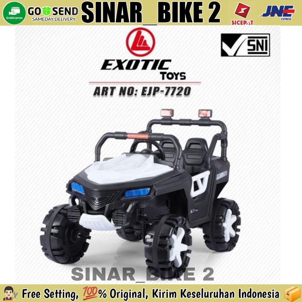 Mobil Aki EXOTIC EJP 7729 Jok Kulit Remote Control Mainan Anak &amp; Mobilan Aki EXOTIC EJP 7720+ Ban Eva JEEP off Road Mainan Anak