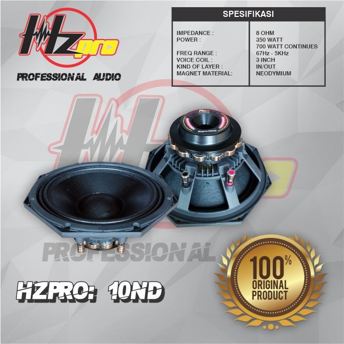 SPEAKER KOMPONEN HZ PRO 10ND ORIGINAL (10 INCH)