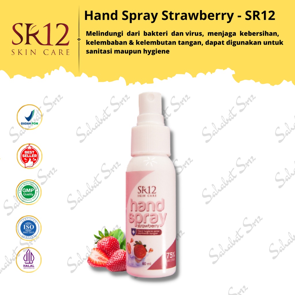 HAND SPRAY STRAWBERRY SR12 / HAND SANITIZER SPRAY / ALKOHOL 75%