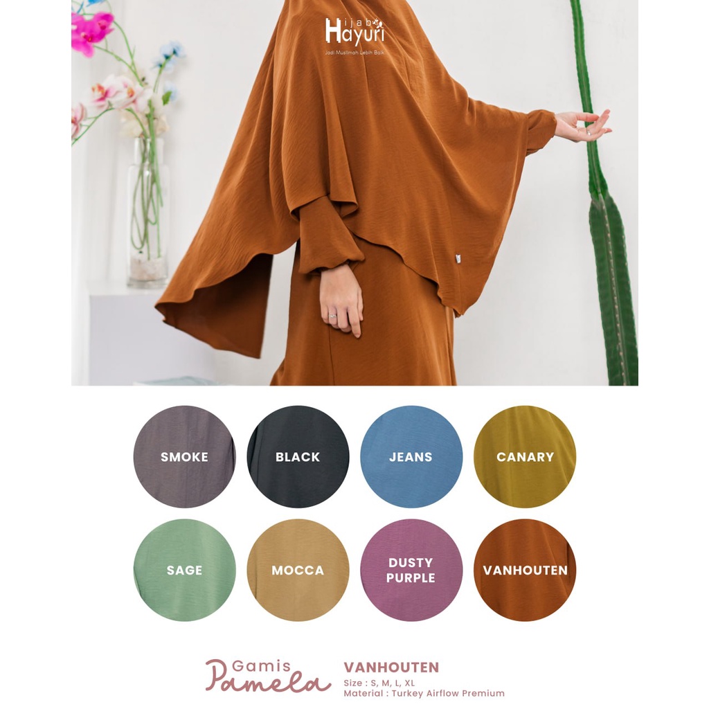 HIJAB HAYURI GAMIS PAMELA ORIGINAL BAHAN CRINCLE AIRFLOW