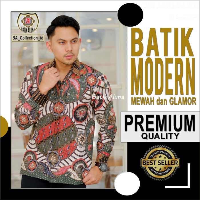 Baju Batik Lengan Panjang Pakaian Kemeja Batik Pria Laki Laki Lengan Panjang Premium Asli Lapis Furi