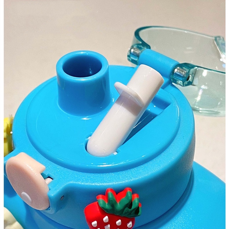 Botol Air Minum boneka viral warna pastel kapasitas 1000ML/1liter tumbler botol minum warna Bonus Sticker botol hits anak sekolah sedotan BPA Free