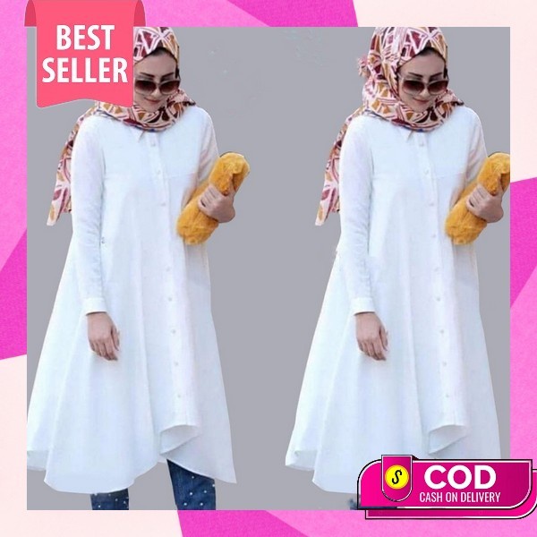 Mayoutfit Inara Tunic | Baju Lebaran Wanita Tunik Eventail Series Tunik Wanita Terbaru 2023 Kekinian