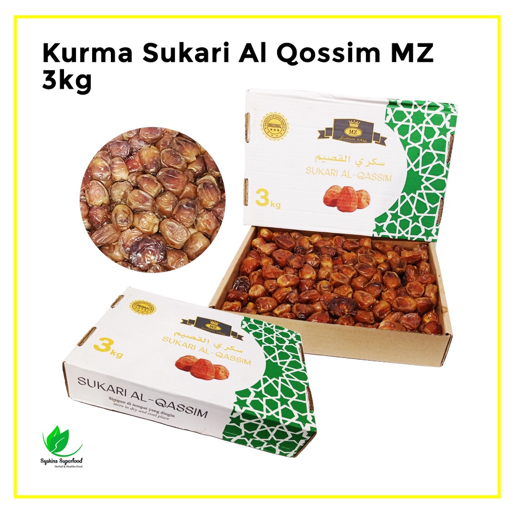 

Kurma Sukari Al-Qassim MZ Dus 3kg Basah Original Premium