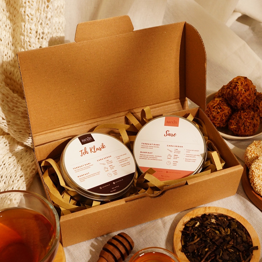 

Hampers Artisan Tea - SELARAS RANUM TEA / Hampers Idul Fitri - Eid Hampers - Hampers Ramadhan Idul Fitri- Hampers Lebaran - Hampers Valentine - Wedding Gift / Isi 2 Tin Jar 20gr