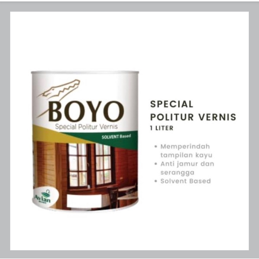 BOYO Politur Vernish Kayu / BOYO Solvent Based Warna ( 600 JATI ) 1KG