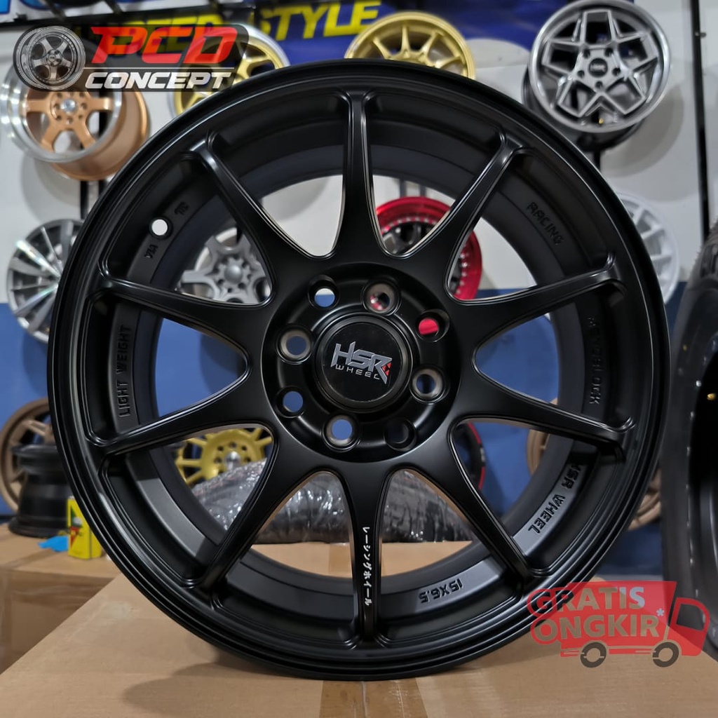 VELG BRIO AGYA LIVINA R15 HSR WHEEL SURABAYA HITAM