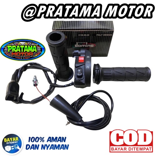 GAS SPONTAN KSR DOMINO PLUS HANDGRIP KAZE SET KIRI KANAN SEPASANG UNIVERSAL