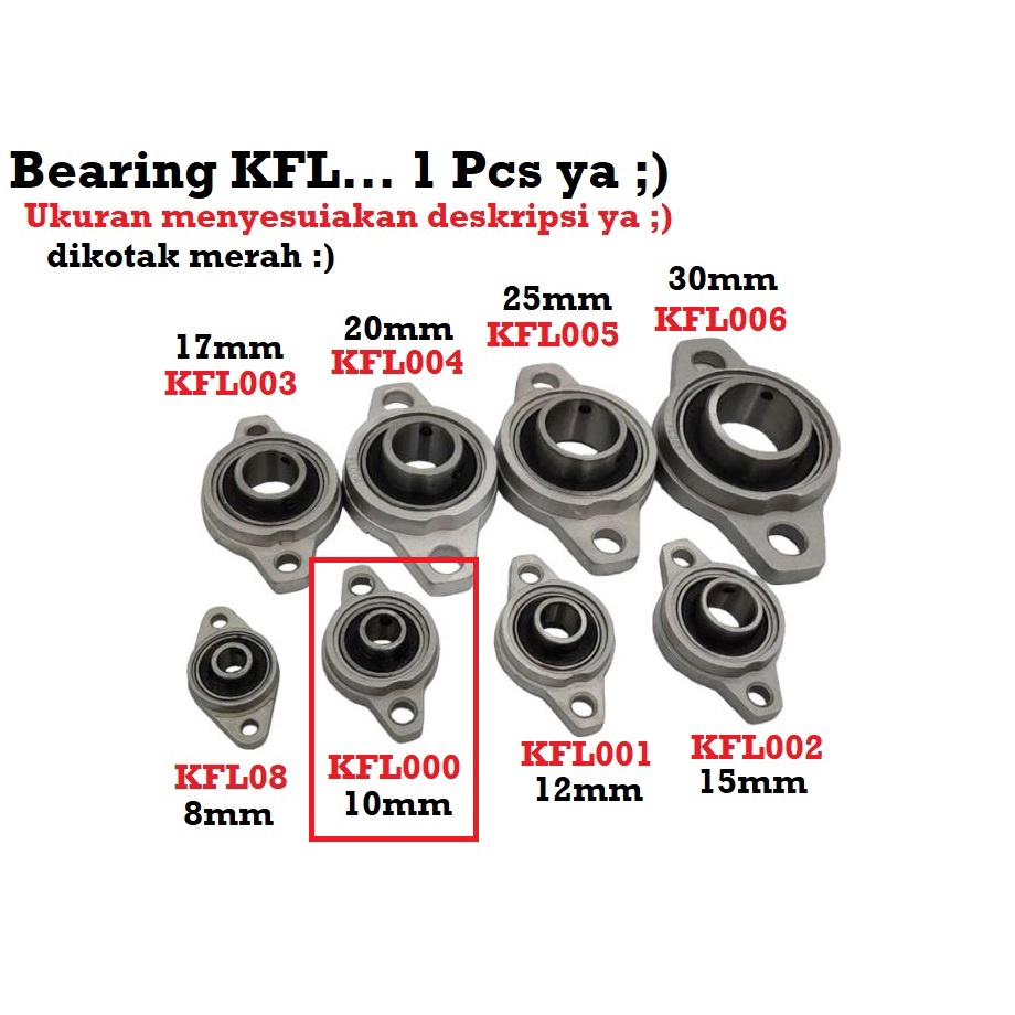 [HAEBOT] Bearing Pillow Block KFL000 10mm Bracket Holder Shaft LeadScrew CNC 3D Printer Ball Threaded Rod As Besi Mekanik Screw Vertikal